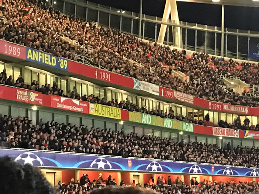 ヨーロッパチャンピオンリーグ アーセナル対バイエルンミュンヘン